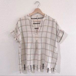 Lakeline Popover Shirt in Windowpane Jacquard